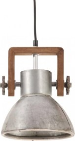 Ezüstszínű kerek ipari függőlámpa 25 w 19 cm e27