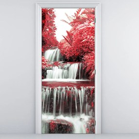 Fotótapéta ajtóra - Bokor és vízesés (95x205cm)
