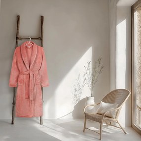 Rózsaszín mikroplüss fürdőköpeny M/L Polyvelvet – Good Morning
