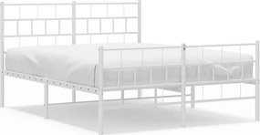 vidaXL fehér fém ágykeret fej- és lábtámlával 160x200 cm