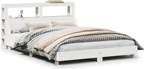 vidaXL fehér tömör fenyőfa ágy matrac nélkül 140x190 cm