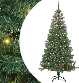 vidaXL Karácsonyfa 300 LED-del állvánnyal Zöld 240 cm PVC
