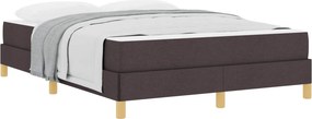 vidaXL Boxrugós ágy matracmal Sötét Barna 140 x 190 cm szövet