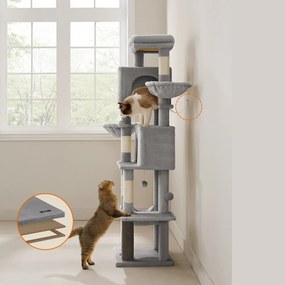 TRISTAN macskafa, 57x45x175 cm, szürke Feandrea