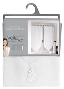 Fehér átlátszó függöny szett 2 db-os 60x90 cm Voiline – douceur d'intérieur
