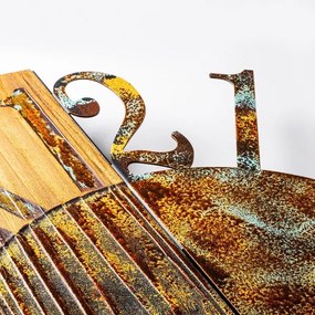 Fali óra 58x58 cm, 1xAA, fa/fém kivitel