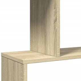 4 szintes sonoma tölgy fa elválasztó könyvespolc 70x24x129 cm