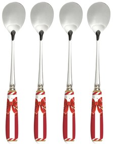 Karácsonyi Rozsdamentes acél teáskanál szett 4 db-os porcelán nyéllel Christmas Tale