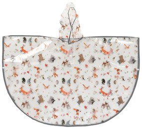 Átlátszó gyerek poncsó, erdei állatok mintával