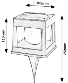 Rabalux 77188 - HOLNE LED napelemes lámpa LED/0,3W/3,7V IP44