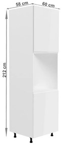 Élelmiszer konyhaszekrény D60P Aurellia (fehér + fényes fehér). 1015763