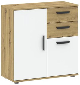 BASIC TWO Komód Tölgy/Fehér Színben 70 cm
