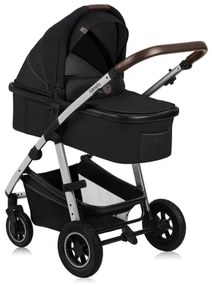 Lionelo - Kombinált 3 az 1-ben babakocsi AMBER fekete ezüst