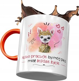 Narancssárga bögre Kutyával Aranyos Ajándék Nyomtatott Fotóval