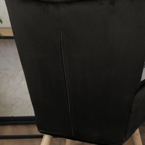 Fotel zsámollyal Lombardi (fekete) . Akció -17%. 1119151