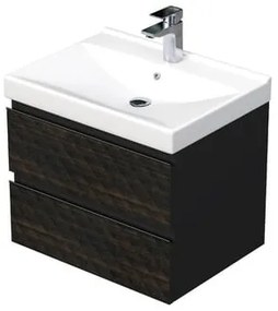 SAT Cube Way Fürdőszobaszekrény mosdóval 60x47,5x46 cm barna matt CUBE3D46602ZHVER