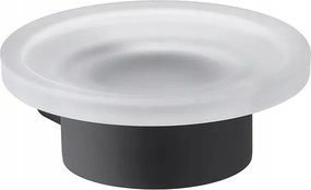 Pirenei szappantartó, tejüveg, matt fekete