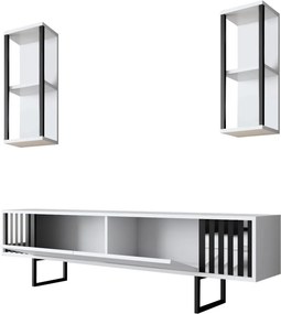 TV-állvány, fehér-fekete, 180 cm – TR618BLY1143