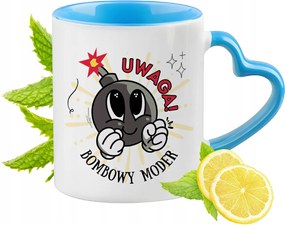 Kék bögre szív alakú füllel Modera számára Ideális Ajándék