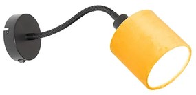 Fali lámpa fekete színű sárga kapcsolóval és fex karral - Merwe
