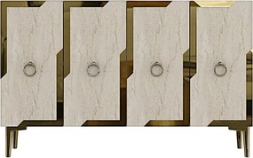 Seza 120 - White, Travertine, Gold