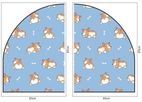 PIPPER. Védő textil falmatrica – Ív – Corgi Méret: 120x96cm, Indíték: név nélkül
