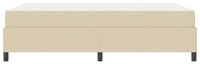 Boxrugós ágy Krém és fekete 140 x 200 cm Textil és mérnöki fa