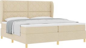 vidaXL Boxspring ágy matraccal Sötétszürke 90x190 cm Szövet Krém