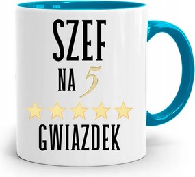 Kék Bögre Főnöknek Ötcsillagos Ajándék fényképes nyomattal