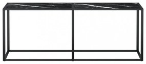 fekete márványszínű edzett üveg tálalóasztal 200 x 35 x 75,5 cm