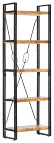 5 szintes tömör mangófa könyvespolc 60 x 30 x 180 cm