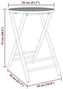 összecsukható bambusz kerti asztal Ø55x75 cm