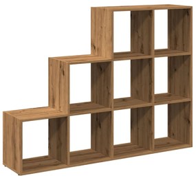 3 szintes kézműves fa elválasztó könyvespolc 137,5x29x103,5 cm