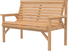 Outsunny 2 személyes fenyő kerti pad – lamellás, karfás és háttámlás, kertre, erkélyre, teraszra | Aosom