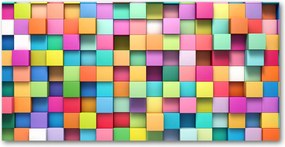 Konyhai panel Színes négyzetek 140x70 cm Ragasztó