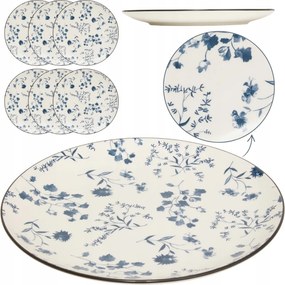 6 db-os étkészlet 26 cm Virágok porcelán étkészlet