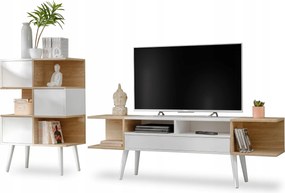 komodee Forio Bútor szett fehér tölgy Rtv szekrény könyvespolc Nappali szoba Hálószoba