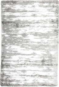 Shaggy Szőnyeg Bolyhos Szürke Fehér Csillogó Márvány Beton Puffy 133x190 cm