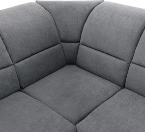 Kinyitható ülőgarnitúra, szürke szövet, balos, SANTIAGO