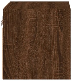 2 db barna tölgyszínű fali TV-szekrény LED-del 30x28,5x30 cm