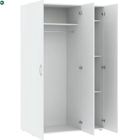BASIC Ruhásszekrény Fehér Színben 110 cm 3D