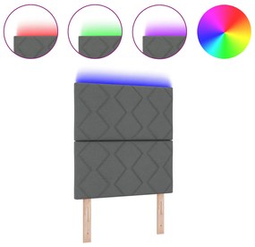 LED Fejtámla Gyémánt Blokk Dizájn Sötétszürke 80 cm Textil
