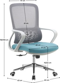 Irodai szék, szürke/kék, FOSTER TYP 2