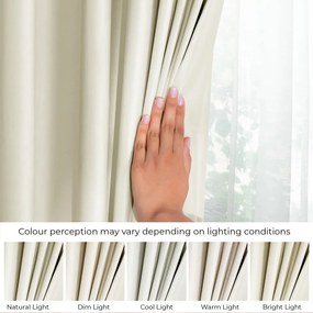 Krémszínű bársony dimout (részleges sötétítő) függöny 140x270 cm Pleat – Restilo