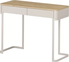 Elivo konzolasztal 110 cm fiókokkal fémvázas - kasmír / olajozott tölgy