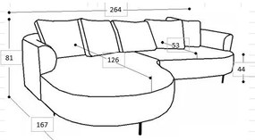 Bézs sarokkanapé (bal oldali) Vitoria – Scandic