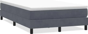 vidaXL sötétszürke bársony rugós ágy matrac nélkül 120x220 cm