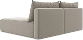 Szürkésbarna bársony kinyitható-tárolóhelyes sarokkanapé (jobb oldali-heverő résszel) Kalena – Makamii