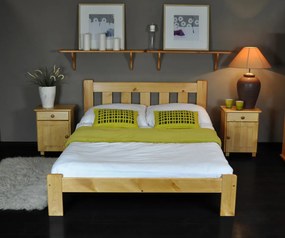 AMI nábytek Fenyőfa ágy Brita 160x200 cm, éger színben