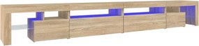 vidaXL sonoma tölgy színű TV-szekrény LED-lámpákkal 290x36,5x40 cm